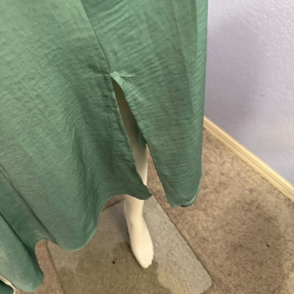 Banana Republic Teal Trapeze Flowy Pockets Midi Dress - Picture 4 of 6